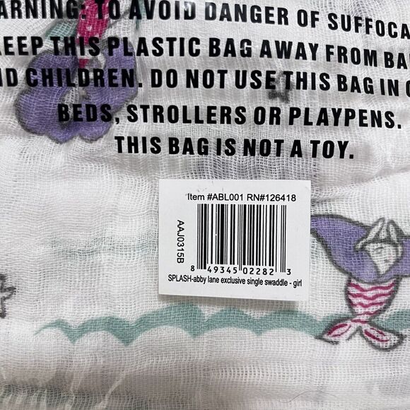 Aden + Anais Abby Lane Splash Mermaid Swaddle Blanket in a Bag Muslin Cotton NWT - Picture 8 of 11